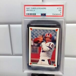 1987 TOPPS STICKER JIM KELLY #172 EX 5 PSA 5